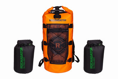 Bundle Special Kanarra 90L Sunset Orange Waterproof Backpack and 2 Dry Bags