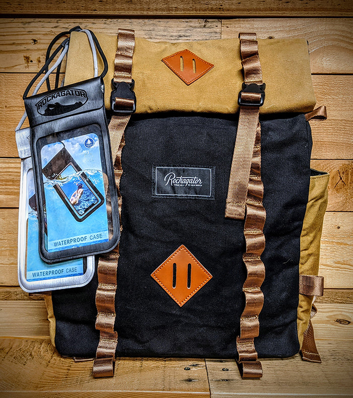 BUNDLE SPECIAL LIFEstyle Phoenix Waxed Canvas Backpack and 2 Rapids Waterproof Phone Pouches ($140 Value)