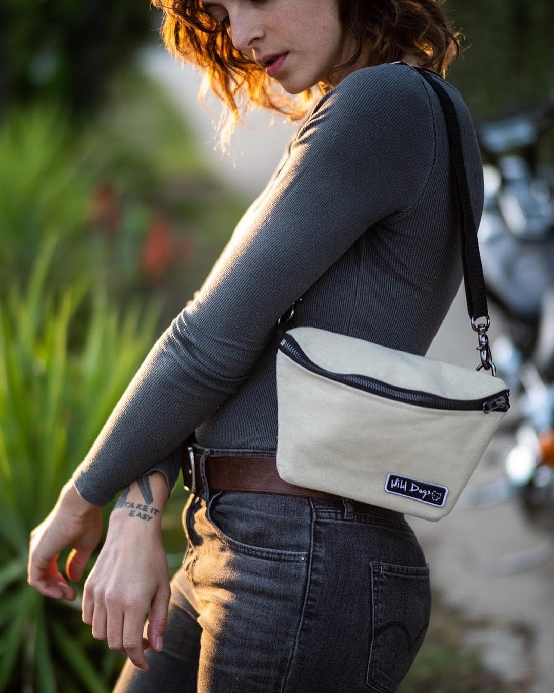Rockagator Wild Dogs Motorcycle Waxed Canvas Handlebar bag