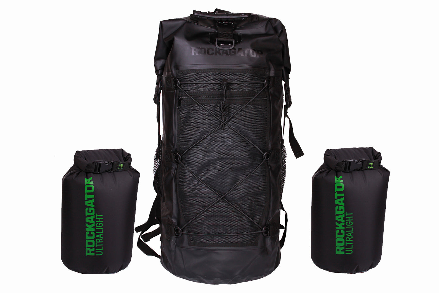 Bundle Special Kanarra 90L BLACK Waterproof Backpack and 2 Dry Bags