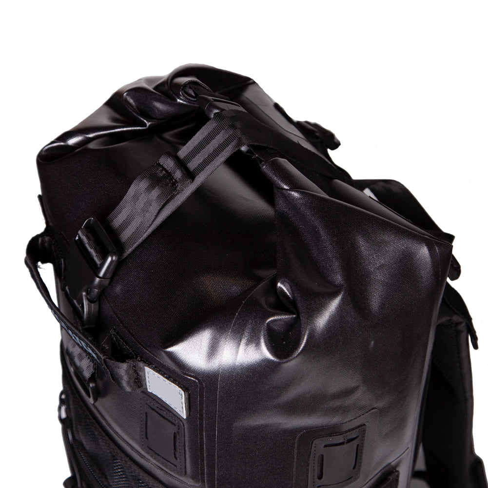 Close-up of KODIAK Blackout backpack top closure